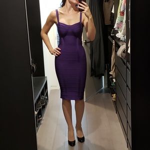 Herve Leger Judith Plum Berry Dress